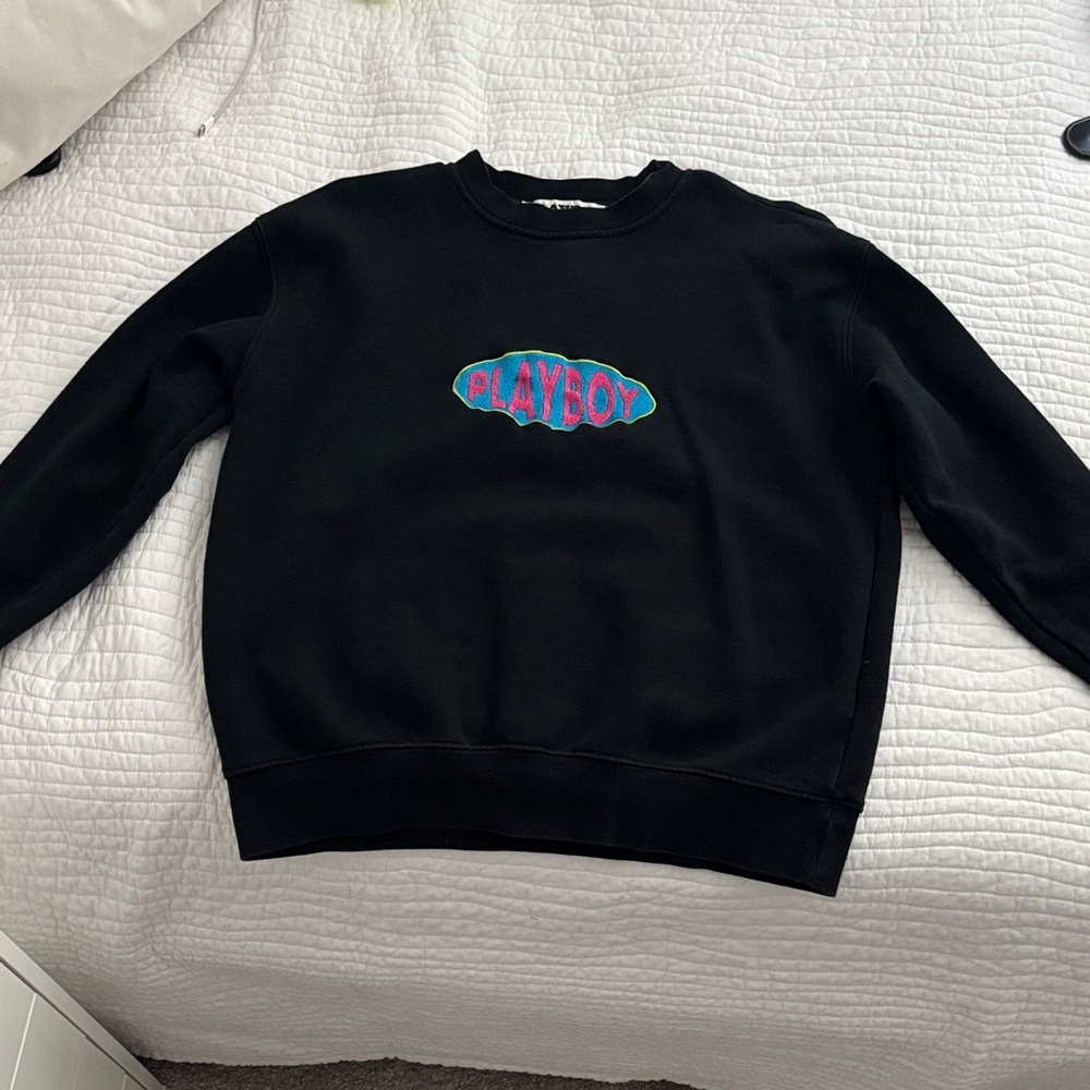 PLAYBOY Black Sweatshirt with Vibrant Logo
